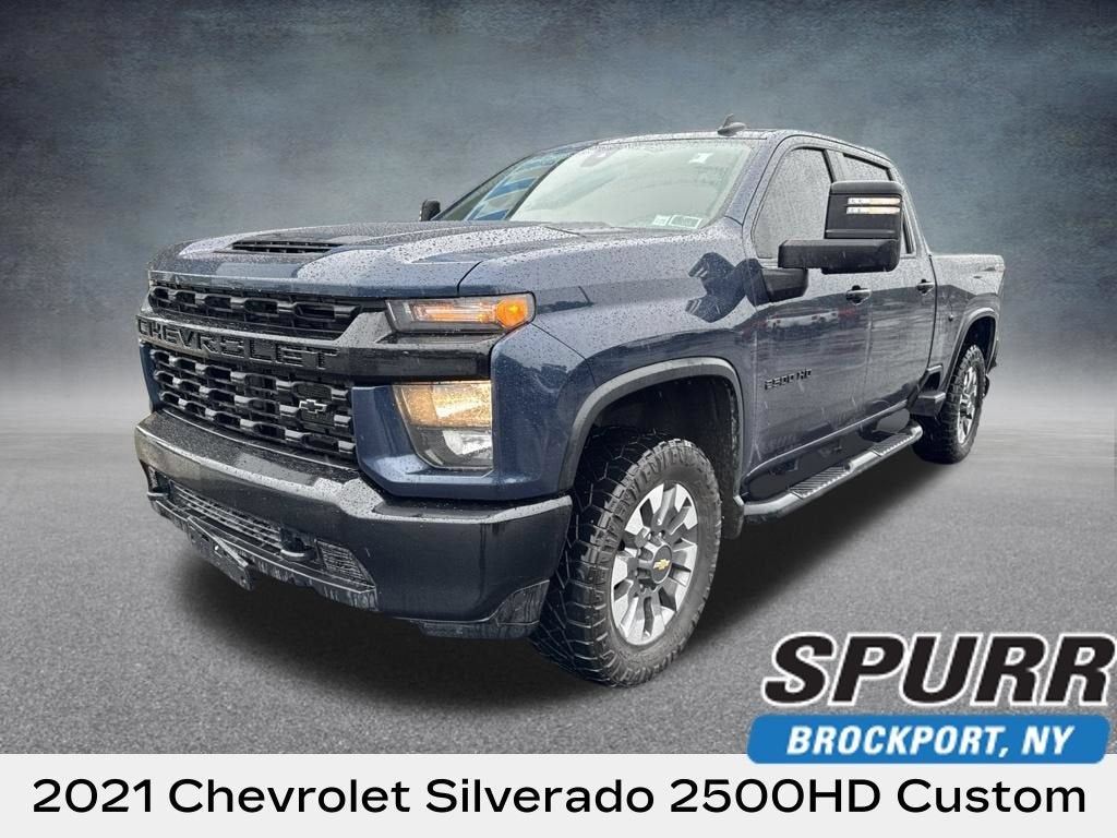 2021 Chevrolet Silverado 2500 HD Custom in Northsky Blue Metallic — front three-quarter view