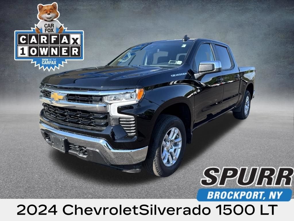 2024 Chevrolet Silverado 1500 LT (2FL) in Black — front three-quarter view