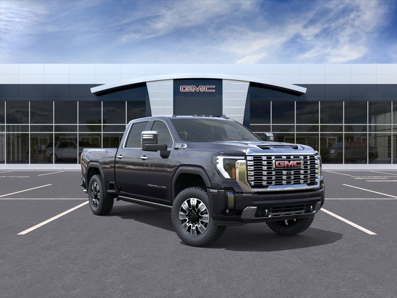 2026 GMC Sierra 2500 HD Denali in Titanium Rush Metallic — front three-quarter view