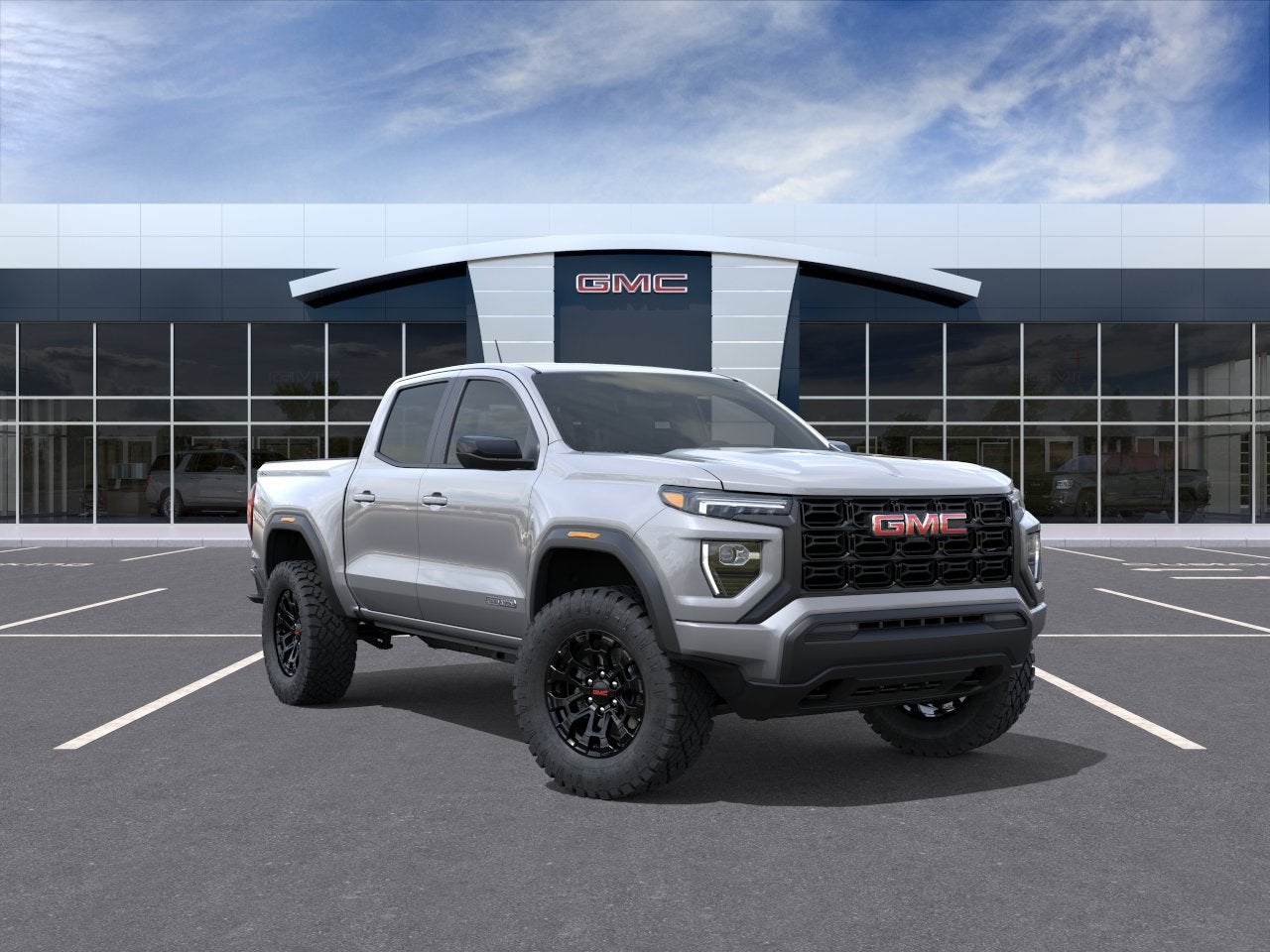 2026 GMC Canyon Elevation in Sterling Metallic — front three-quarter view