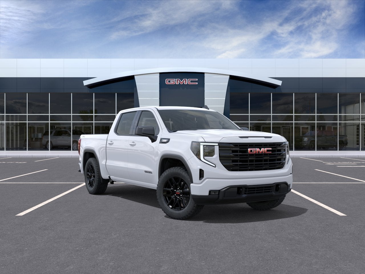 2026 GMC Sierra 1500 Elevation in Summit White — front three-quarter view