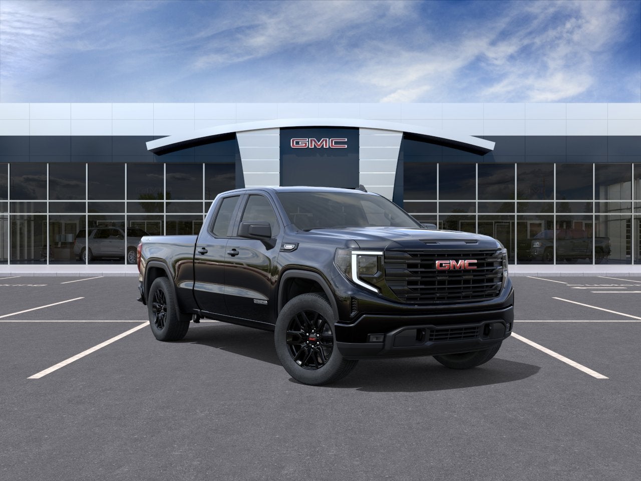 2026 GMC Sierra 1500 Elevation in Onyx Black — front three-quarter view