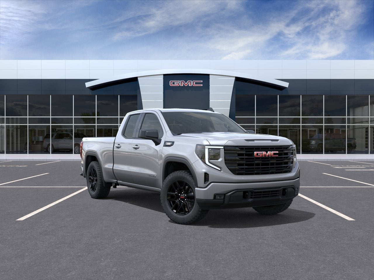 2026 GMC Sierra 1500 Elevation in Sterling Metallic — front three-quarter view