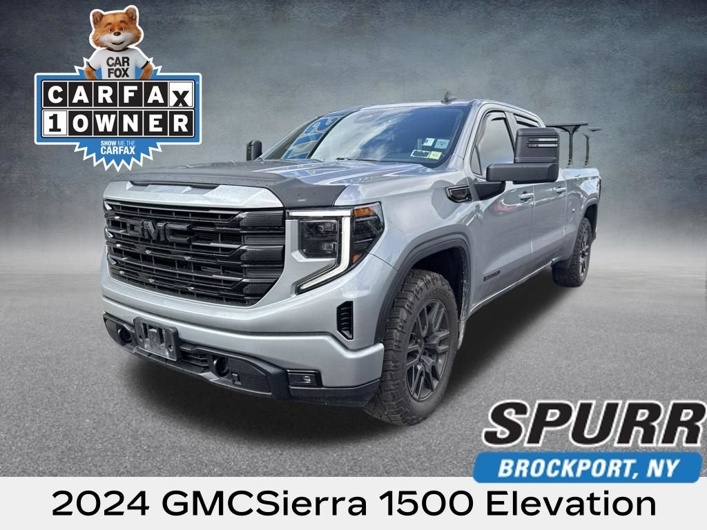 2024 GMC Sierra 1500 Elevation in Sterling Metallic — front three-quarter view