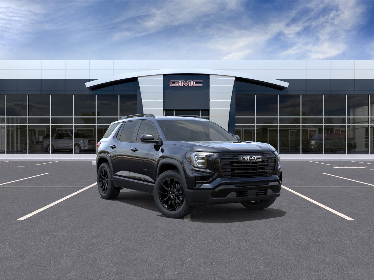 2027 GMC Terrain AWD Elevation in Ebony Twilight Metallic — front three-quarter view