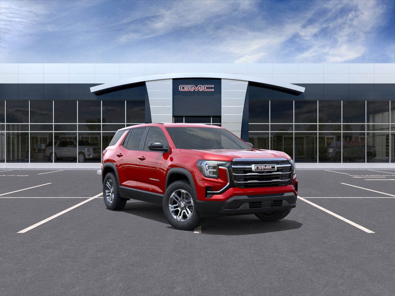 2026 GMC Terrain Elevation in Volcanic Red Tintcoat — front three-quarter view