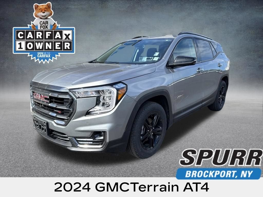 2024 GMC Terrain AT4 in Sterling Metallic — front three-quarter view