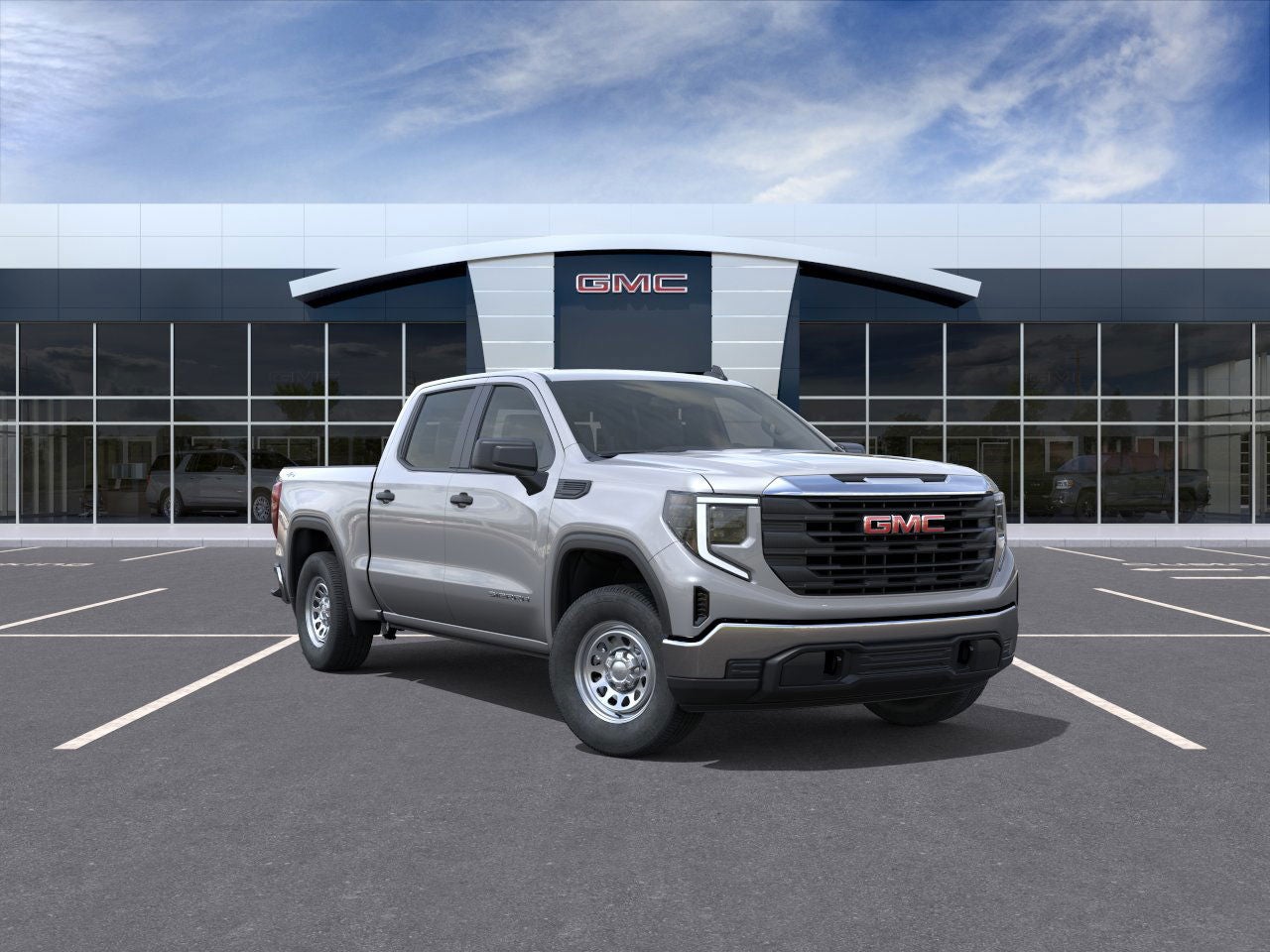 2026 GMC Sierra 1500 Pro in Sterling Metallic — front three-quarter view