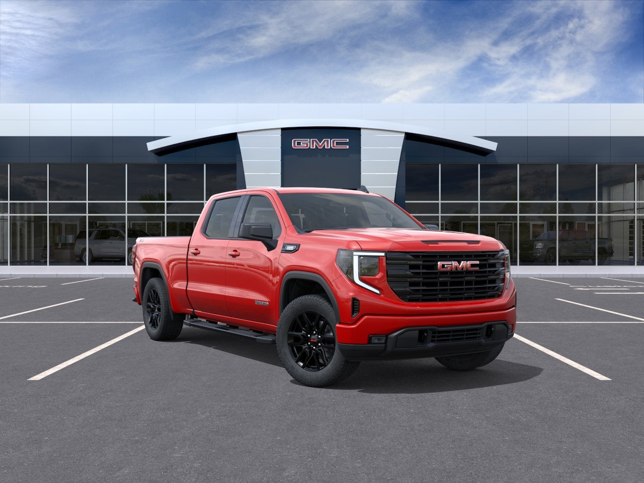 2026 GMC Sierra 1500 Elevation in Cardinal Red — front three-quarter view