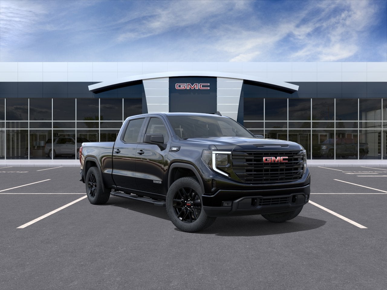 2026 GMC Sierra 1500 Elevation in Onyx Black — front three-quarter view