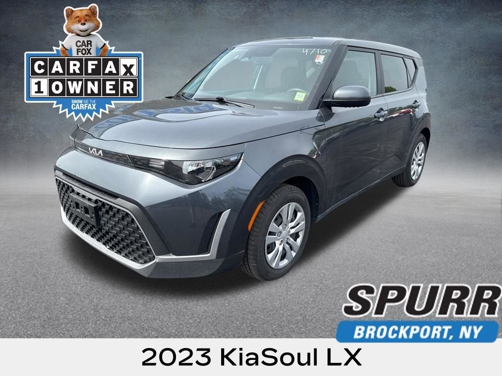 2023 Kia Soul LX in Gy — front three-quarter view